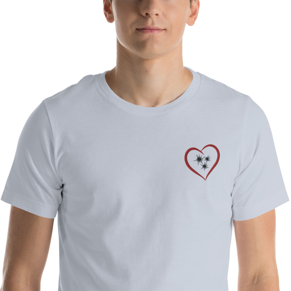 Shots to the Heart embroidered tee (unisex)